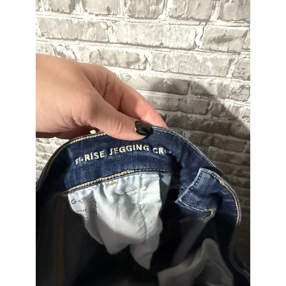 American Eagle Ne(x)t Level Stretch Skinny Jeans Dark Wash Frayed Shark Bite Hem - Picture 4 of 5